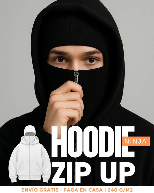 Hoodie Ninja™ | Face-Cover & Forro Afelpado